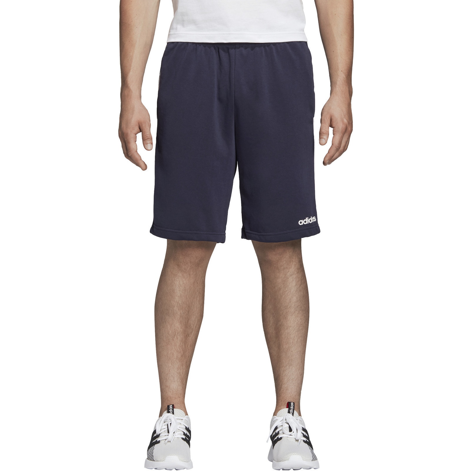 adidas 3 stripe french terry shorts