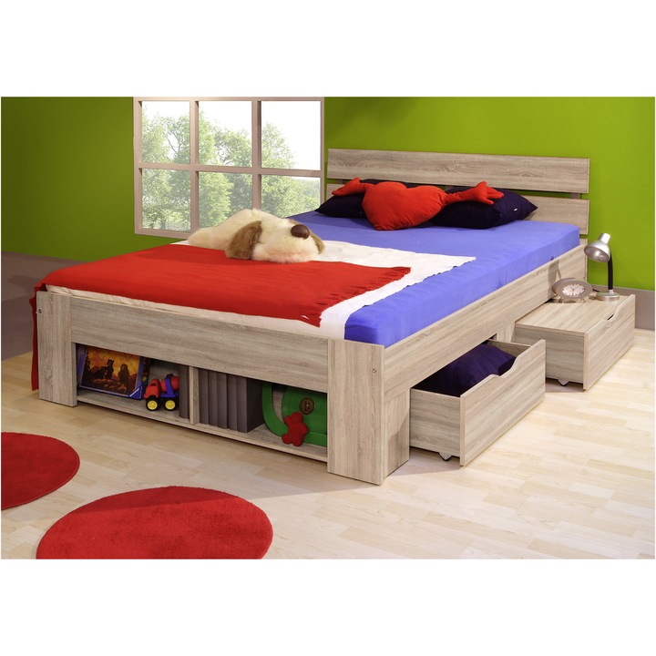 Легло Pinto, 140x200 см, 2 чекмеджета, Sonoma