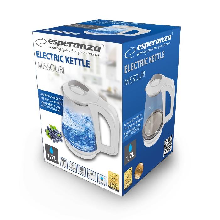 Електрическа кана Esperanza EKK024W, 1,7л, 1500W, Бял - eMAG.bg