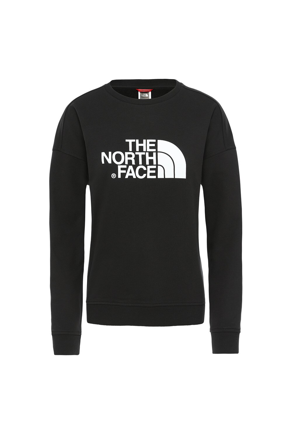 The North Face, Bluza sport cu imprimeu logo Drew Peak, Negru/Alb