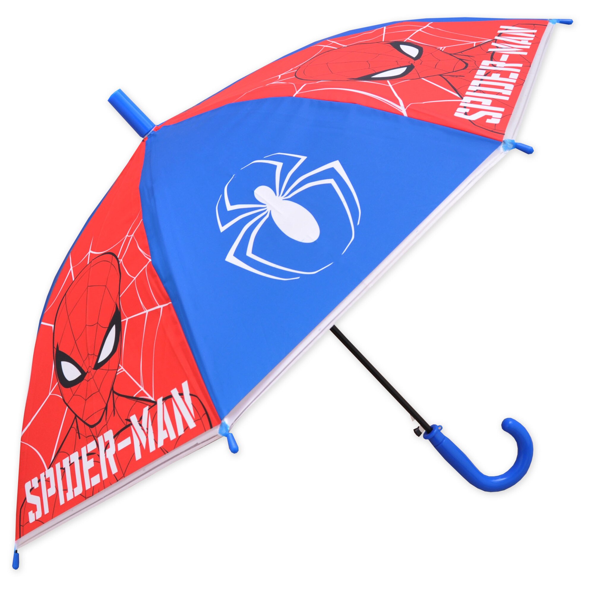 Umbrela baieti, Spider Man, rosu cu albastru