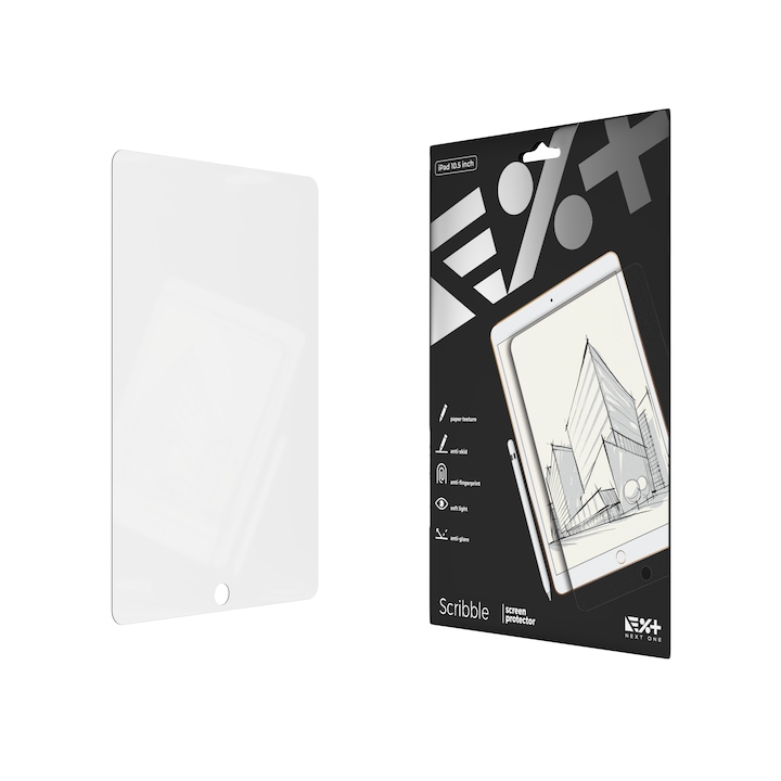 Pachet 2 folii de protectie cu textura de hartie NEXT ONE pentru iPad 10.5 inch
