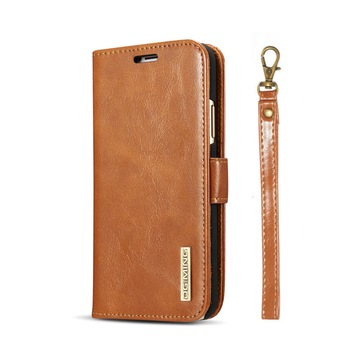 Husa iPhone X / XS - CaseME, piele, 2 in 1, curelusa mana, inchidere magnetica, tip portofel, back cover, stand, Maro Husa iPhone X / XS - CaseME, piele, 2 in 1, curelusa mana, inchidere magnetica, tip portofel, back cover, stand, Maro