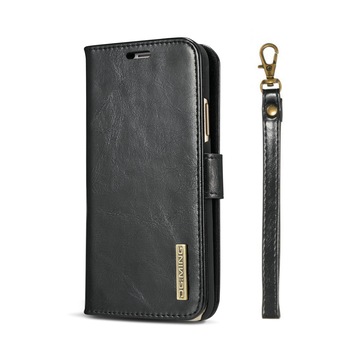 Husa iPhone X / XS - CaseME, piele, 2 in 1, curelusa mana, inchidere magnetica, tip portofel, back cover, stand, Negru Husa iPhone X / XS - CaseME, piele, 2 in 1, curelusa mana, inchidere magnetica, tip portofel, back cover, stand, Negru