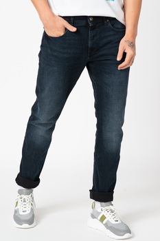 EDC by Esprit, Blugi cu detalii cu aspect decolorat, Bleumarin inchis, W31-L32 EDC by Esprit, Blugi cu detalii cu aspect decolorat, Bleumarin inchis, W31-L32