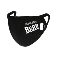 Masca de protectie fata, neagra, cu 2 straturi din bumbac moale, personalizata - O Dau jos pentru Bere