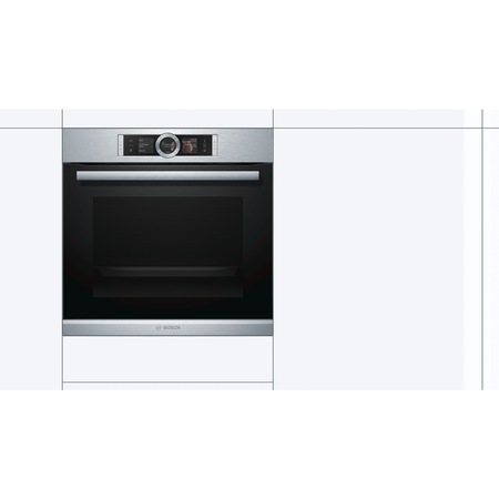 Cuptor incorporabil Bosch HSG656XS1, Electric, Multifunctional, Gatire cu abur, Display, Grill, Timer, Autocuratare EcoClean, 71 l, Clasa A+, Inox