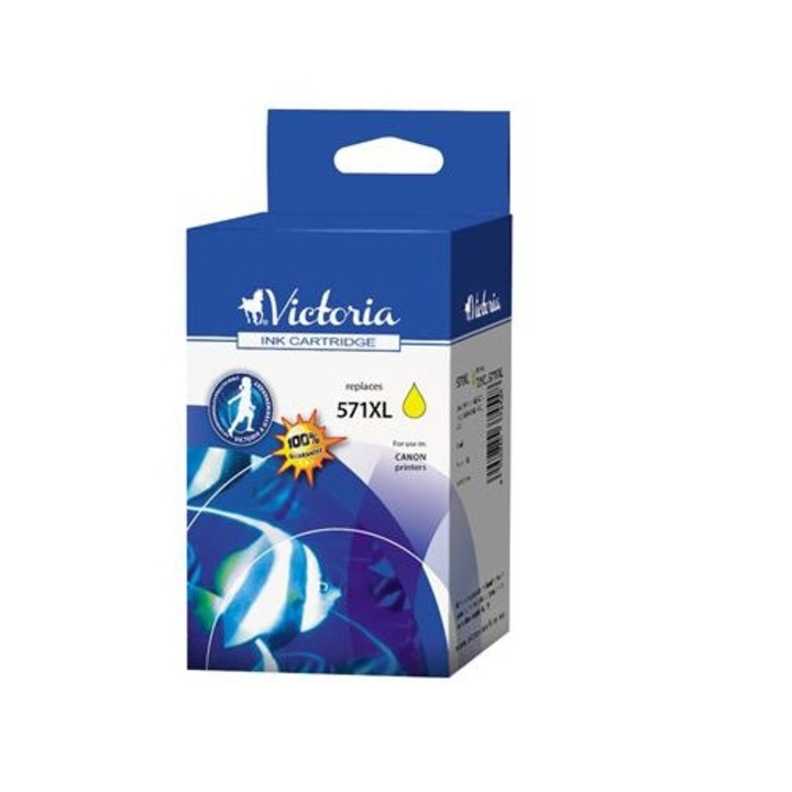 CLI-571YXL Tintapatron Pixma MG5750, 6850,7750 nyomtatókhoz, VICTORIA, sárga, 11 ml