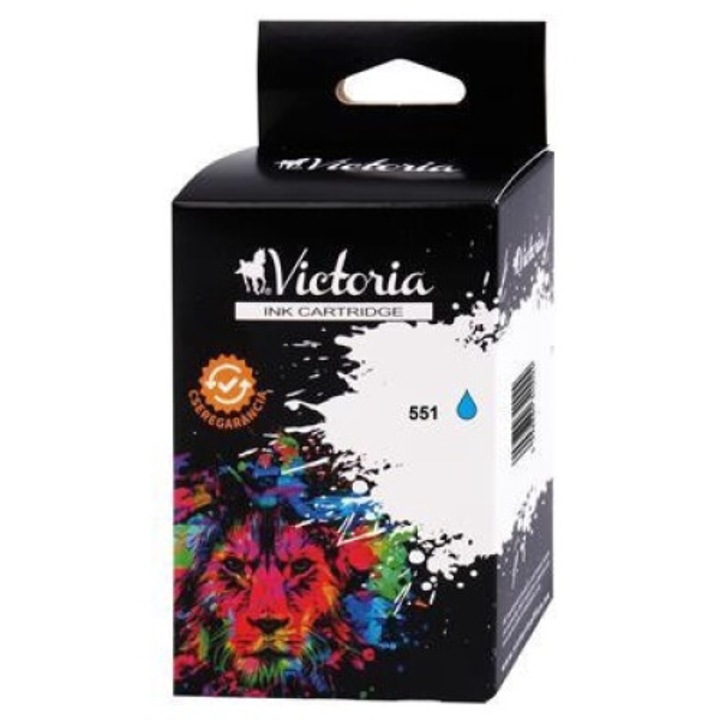 CLI-551 Tintapatron Pixma iP7250, MG5450, MG6350 nyomtatókhoz, VICTORIA, cián, 11ml