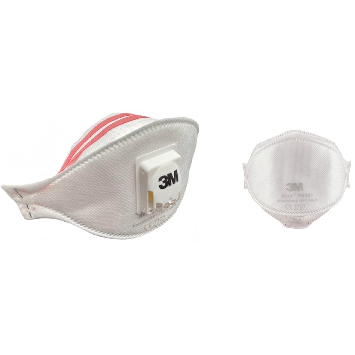 Комплект респираторна защитна маска FFP3 - 3M™ Aura™ 9332 + 3M 9330 FFP 3 защитна маска за лице без клапан