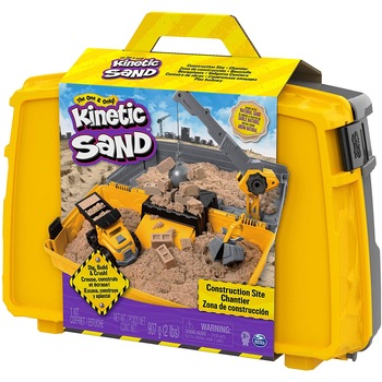 Set Kinetic Sand - Construction site chantier, cu accesorii, 900g Set Kinetic Sand - Construction site chantier, cu accesorii, 900g