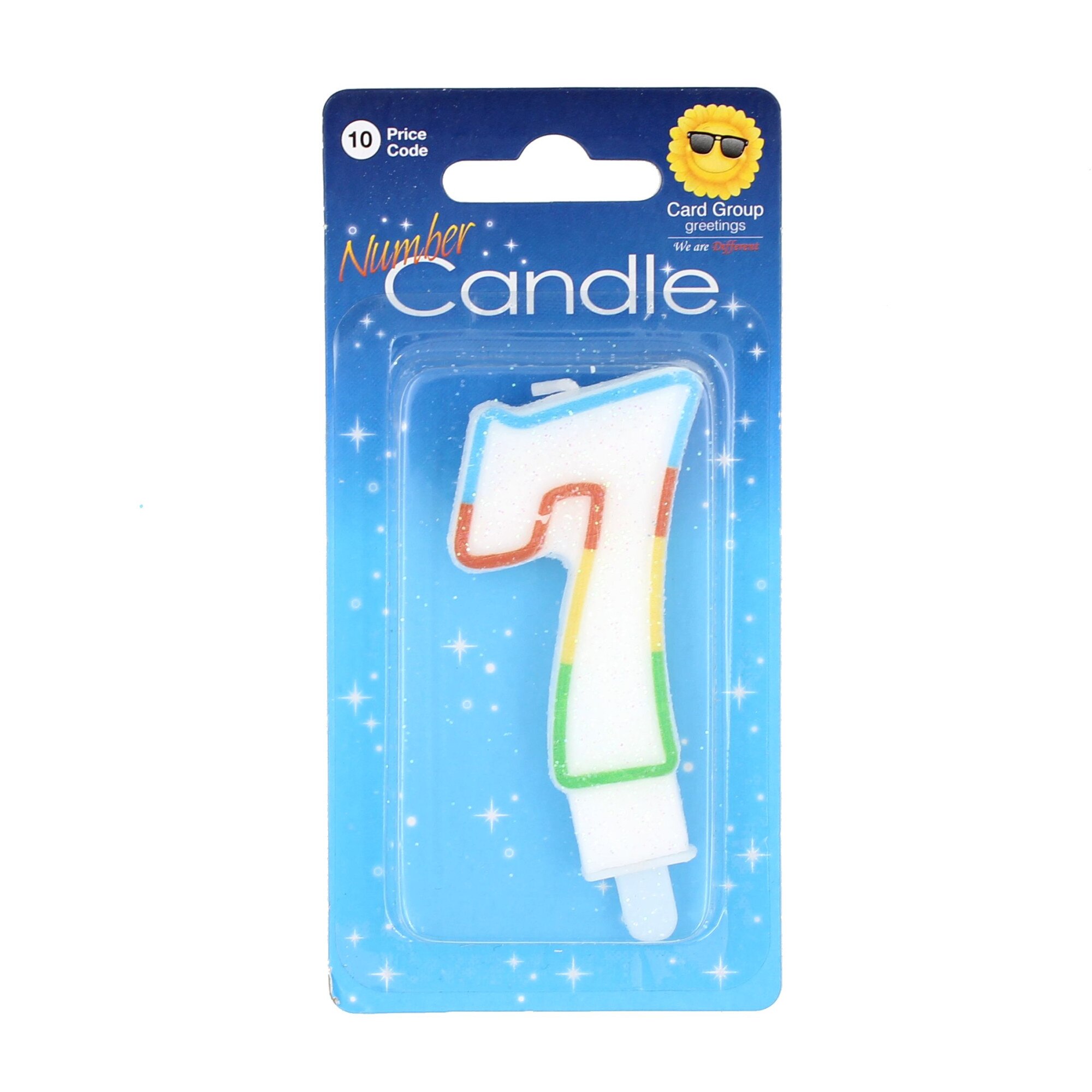 Lumanare aniversara, multicolora, cifra 7