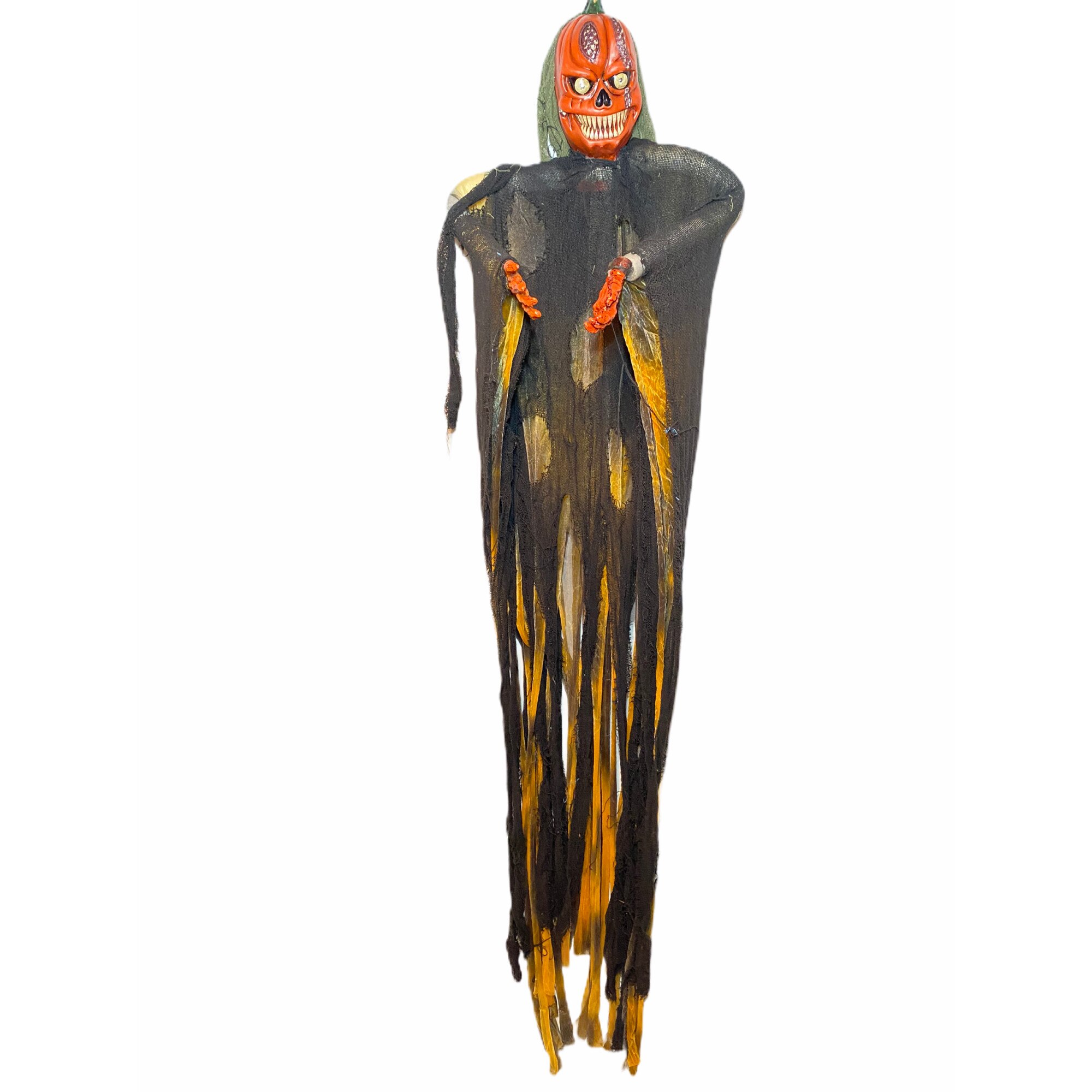Dovleac Decorativ Halloween, Atelier, 200cm, Textil si mecanic, Negru/portocaliu