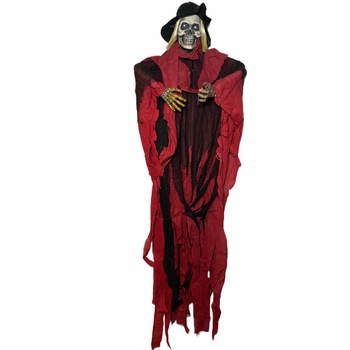 Schelete decorativ vrajitoare pentru Halloween, 150cm, Textil si Mecanic, Negru/Rosu Schelete decorativ vrajitoare pentru Halloween, 150cm, Textil si Mecanic, Negru/Rosu