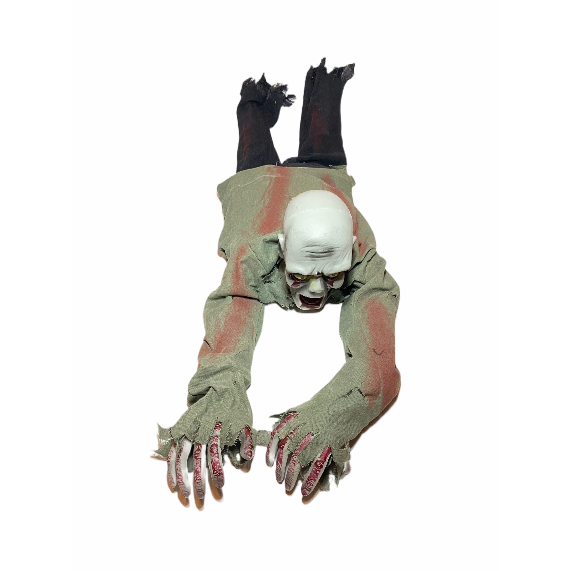 Zombie decorativ pentru Halooween, Textil, 110cm, Negru/Gri