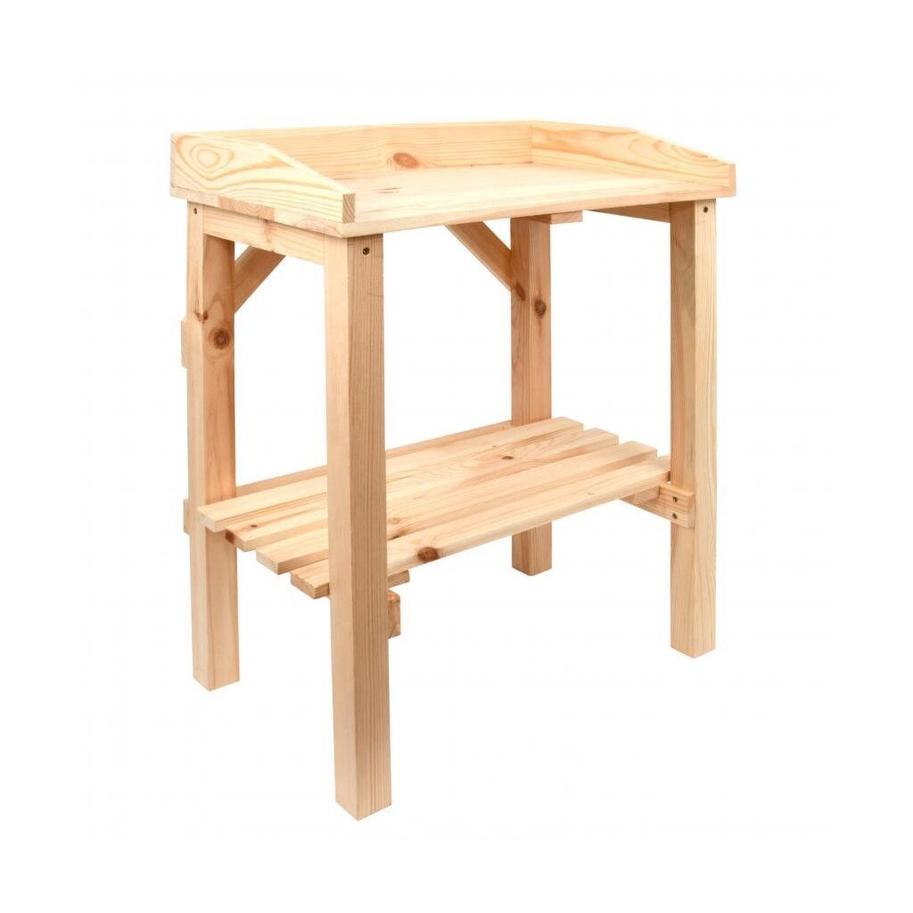 Masuta de plantat pentru copii BAVICCHI, Lemn, 48 x 32.2 x 61.5 cm, Natur