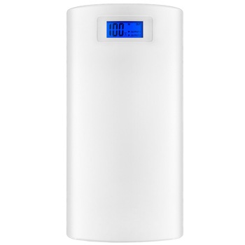 Power bank alb, 20000mAh, max 2.1A, display cu procent baterie Power bank alb, 20000mAh, max 2.1A, display cu procent baterie