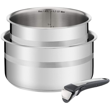 Set cratite Tefal Ingenio Jamie Oliver, 3 piese, maner detasabil, inox Set cratite Tefal Ingenio Jamie Oliver, 3 piese, maner detasabil, inox