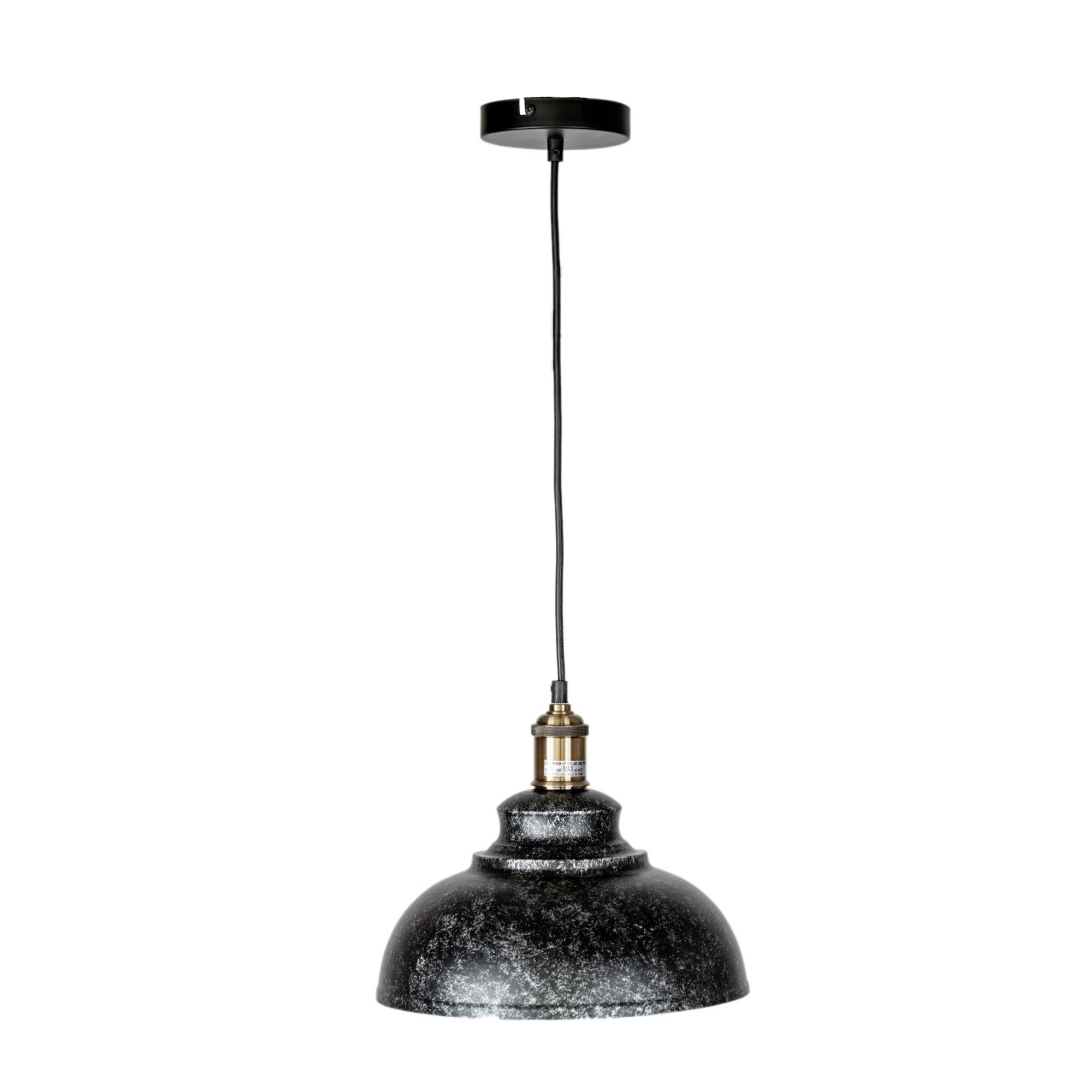 Pendul Cojom, Brit 2, metal, E27, 60W, negru mat, antichizat cu gri, cu auriu la partea superioara