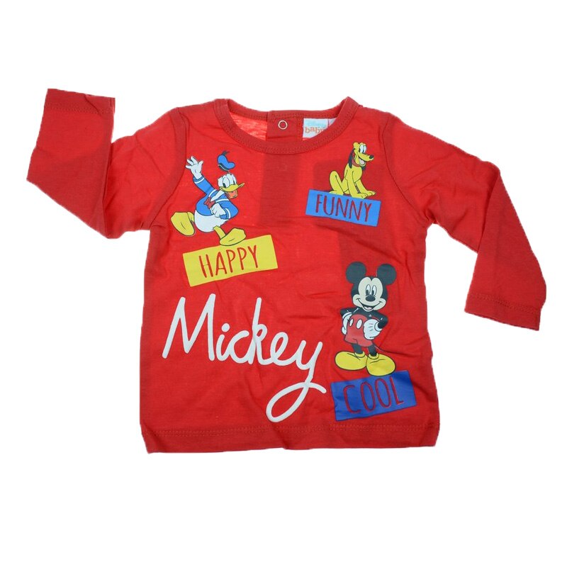 Bluza cu maneca lunga pentru baieti Sun City Mickey Mouse ET0098R, Rosu
