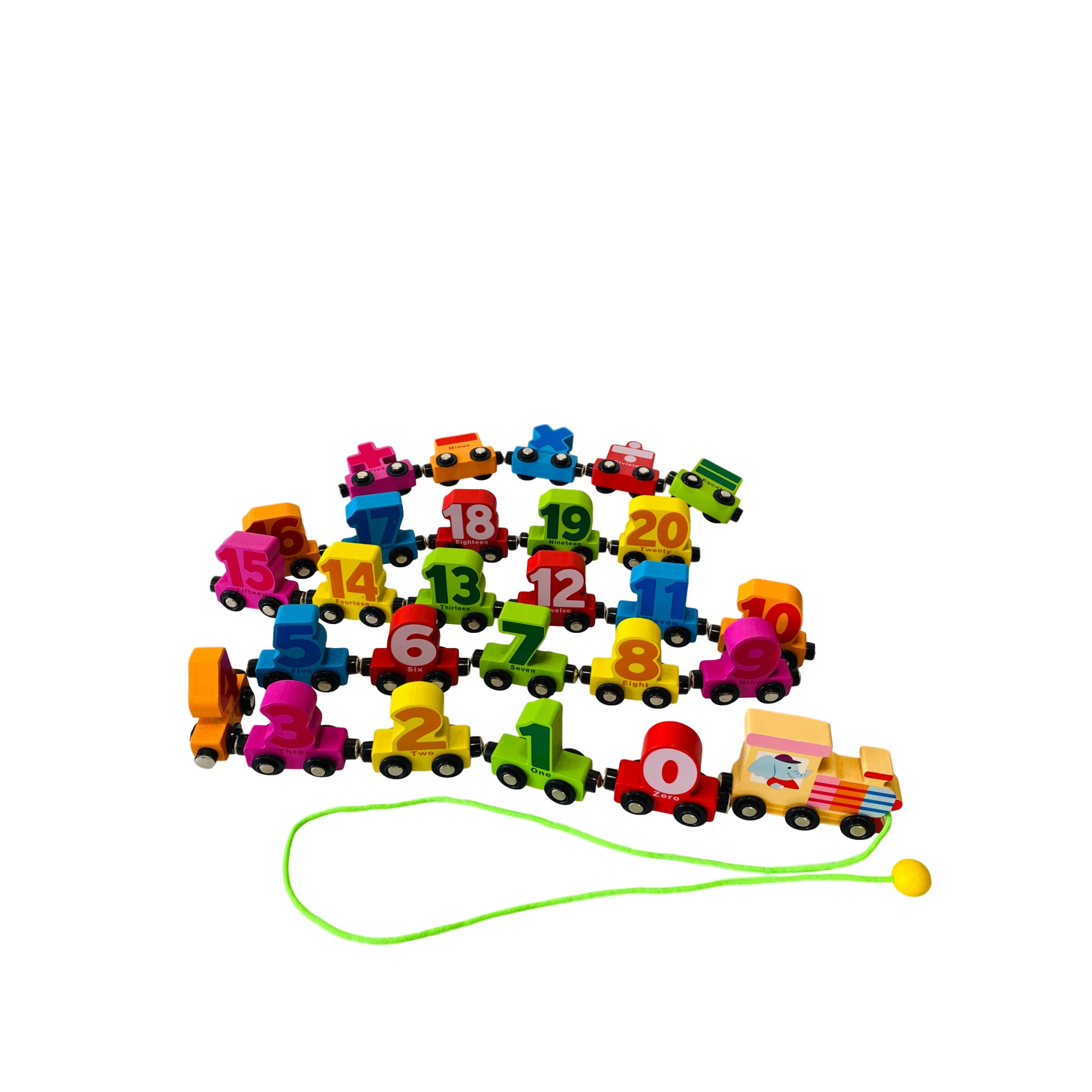 Jucarie educativa din lemn, Trenuletul cu cifre magnetice, Unitoys