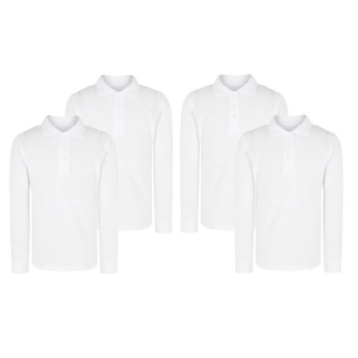 Set 4 Bluze maneca lunga uniforma scoala, Hainedescoala, Alb