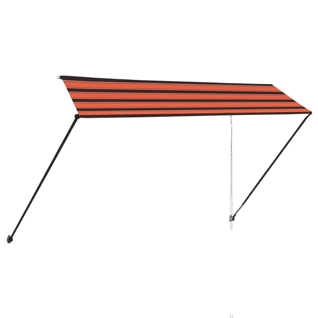 Copertina retractabila cu LED pentru fereastra, vidaXL, Textil/Polipropilena, 350 x 150 cm, Portocaliu/Negru