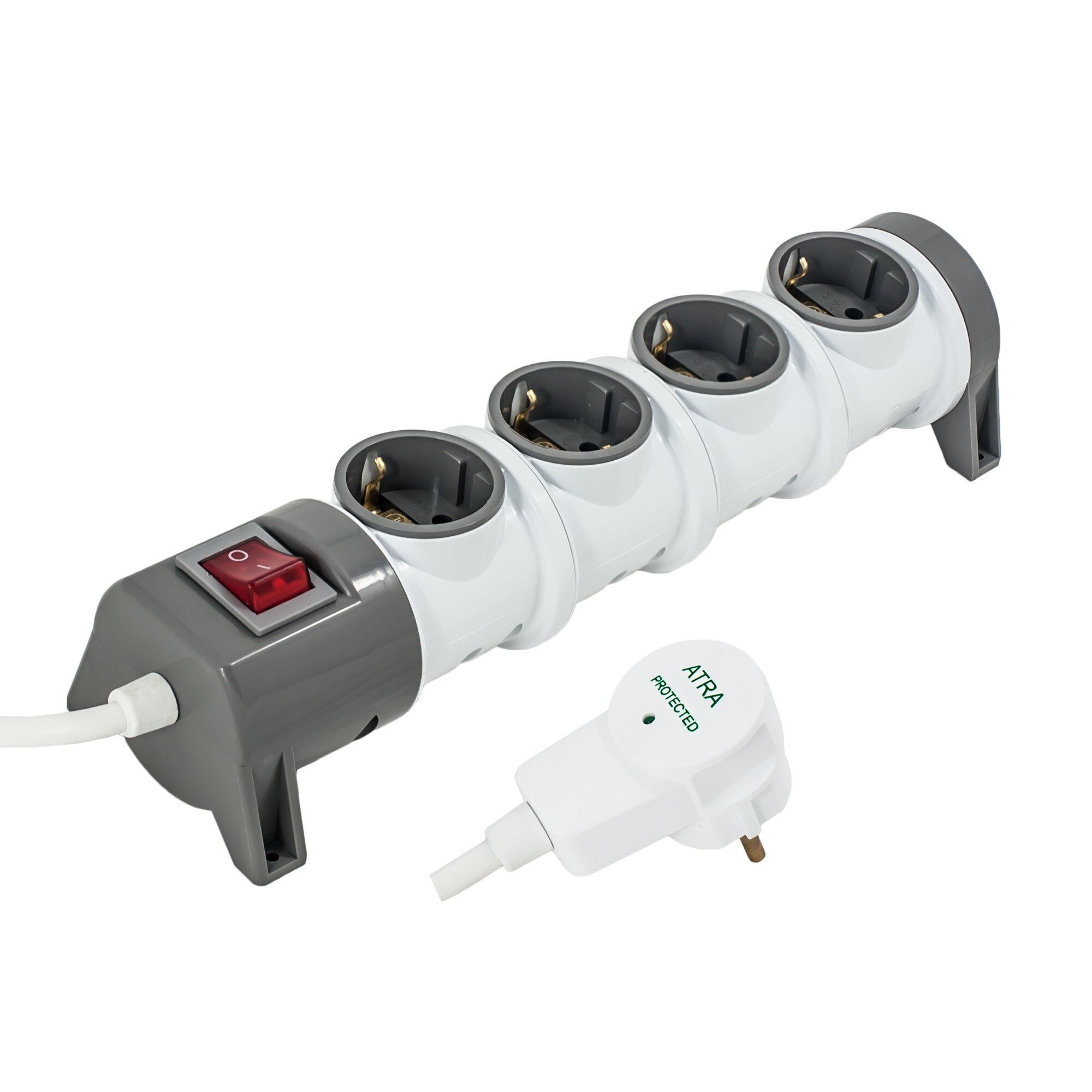 Prelungitor Atra, 4 prize, 3 m, 3500W, 3 x 1.5 mmp, protectie la supratensiune si supraincarcare, intrerupator