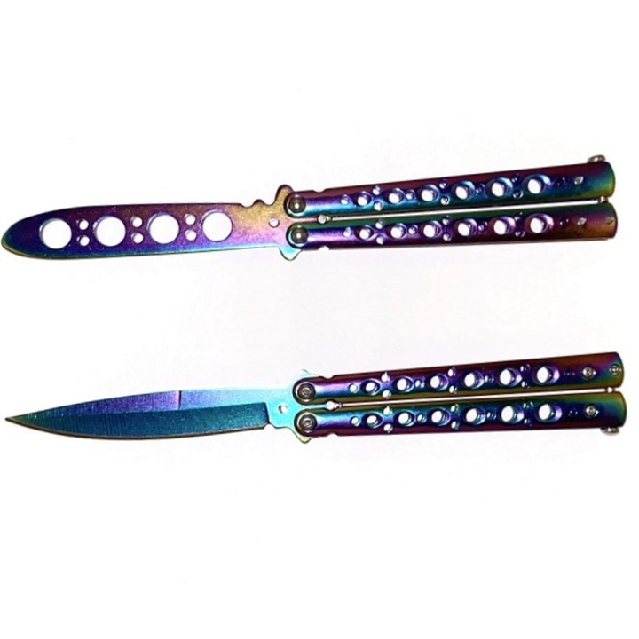 Set format din doua cutite tip fluture 23 cm unul de antrenament unul ascutit fade