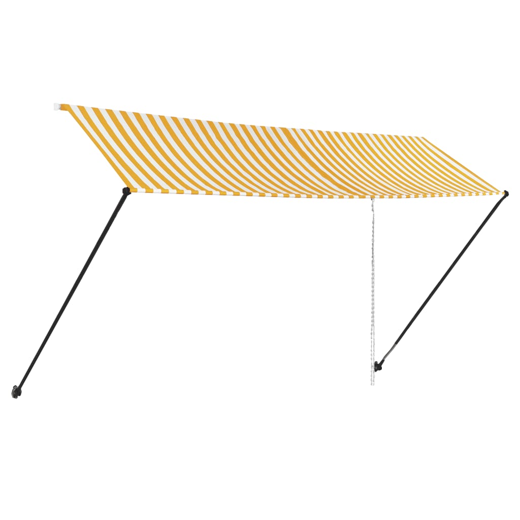Copertina retractabila cu LED pentru fereastra, vidaXL, Textil/Polipropilena, 400 x 150 cm, Galben/Alb