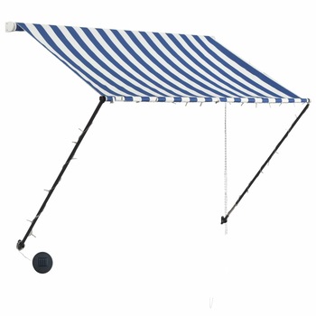 Copertina retractabila cu LED pentru fereastra, vidaXL, Textil/Polipropilena, 200 x 150 cm, Albastru/Alb Copertina retractabila cu LED pentru fereastra, vidaXL, Textil/Polipropilena, 200 x 150 cm, Albastru/Alb