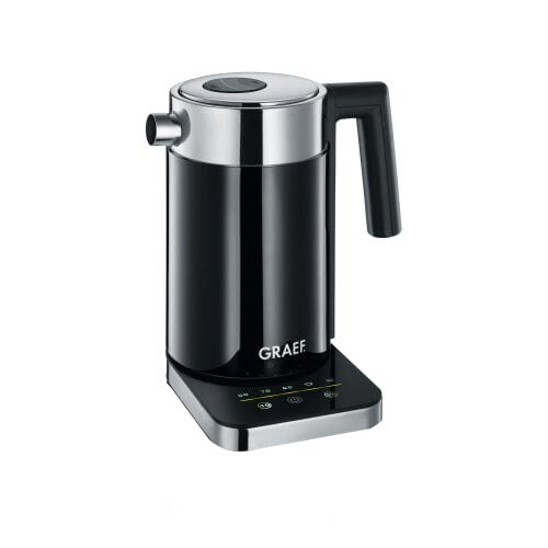 Fierbator electric Graef, WK502, cu functie de igienizare a biberoanelor, functie de setare a temperaturii, fara cablu, capacitate 1L, putere 2015 W, negru