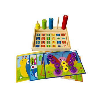 Joc educativ 3 in 1, cifre, asociere culori si puzzle, Unitoys Joc educativ 3 in 1, cifre, asociere culori si puzzle, Unitoys