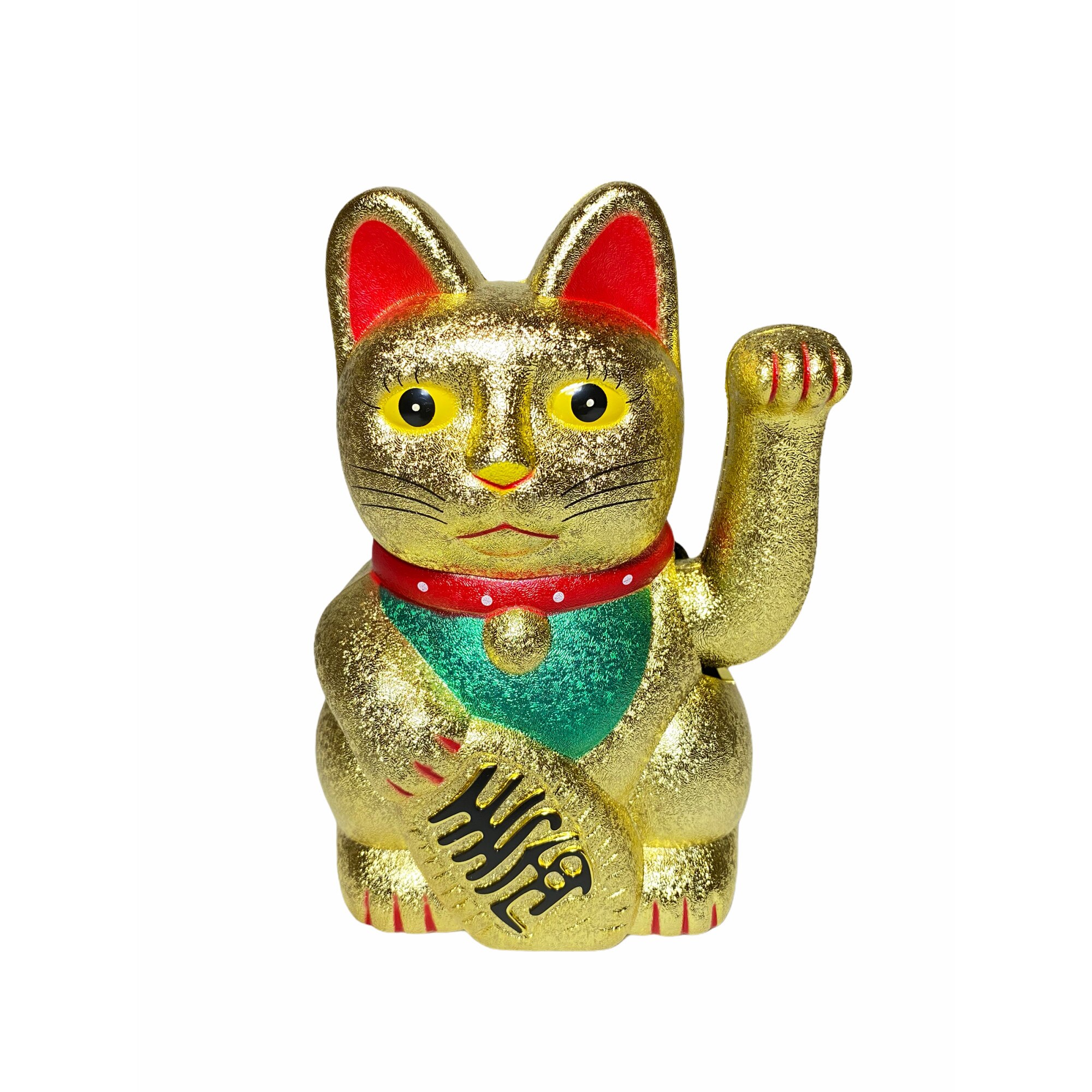 Pisica norocoasa Atelier, Feng Shui, Plastic, Auriu, 15cm