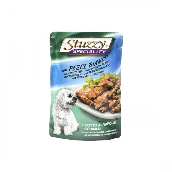 Hrana umeda pentru caini Stuzzy Adult cu peste alb 100 g