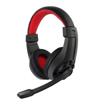 Casti Gaming cu microfon, Gembird, control volum, conectori 2 x jack 3.5mm, lungime cablu 2 m, negre cu rosu Casti Gaming cu microfon, Gembird, control volum, conectori 2 x jack 3.5mm, lungime cablu 2 m, negre cu rosu