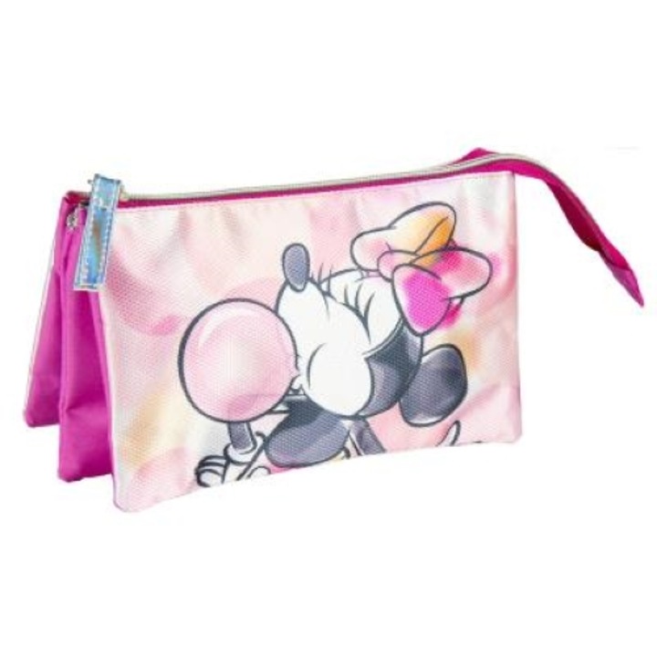 Моливник с 3 отделения, Minnie Mouse, розов