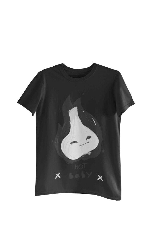 Tricou cu imprimeu Hot Baby, Negru
