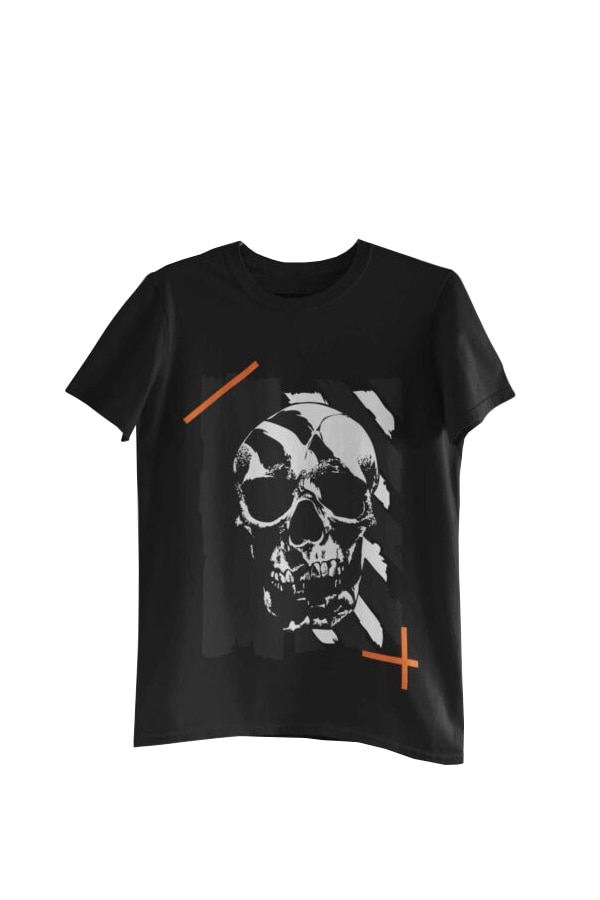 Tricou cu imprimeu Urban Style Skull, Negru, Negru