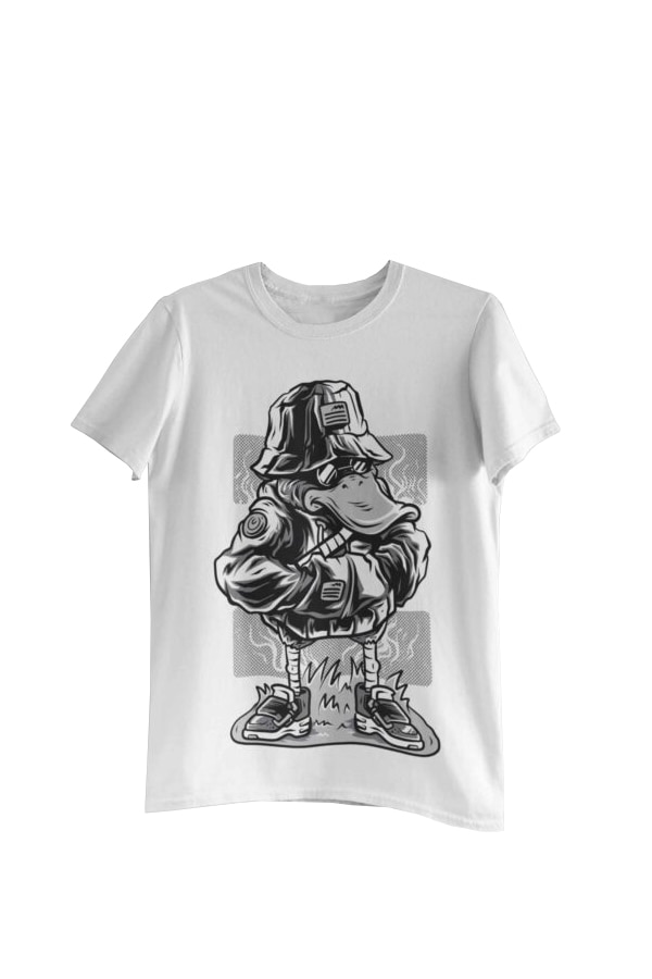 Tricou cu imprimeu Urban Duck, Alb