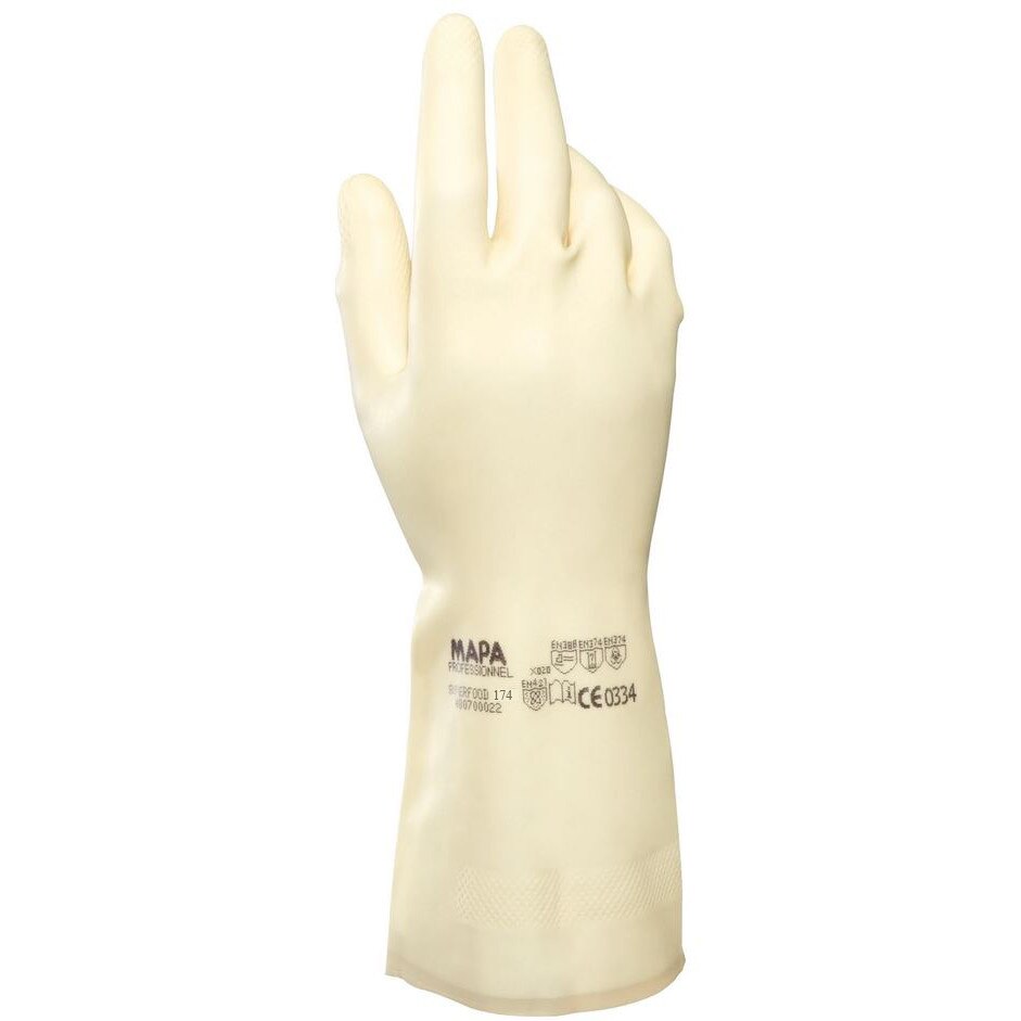 Manusi din latex natural reutilizabile, cu manseta lunga si protectie virucida, set 2 bucati, marimea M