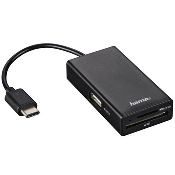 Card reader Hama-54144, USB 2.0, MicroSD/SD/SDHC/SDXC, Negru Card reader Hama-54144, USB 2.0, MicroSD/SD/SDHC/SDXC, Negru