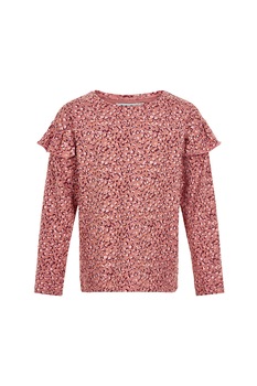 Minymo, Bluza cu animal print, Roz prafuit/rosu inchis Minymo, Bluza cu animal print, Roz prafuit/rosu inchis