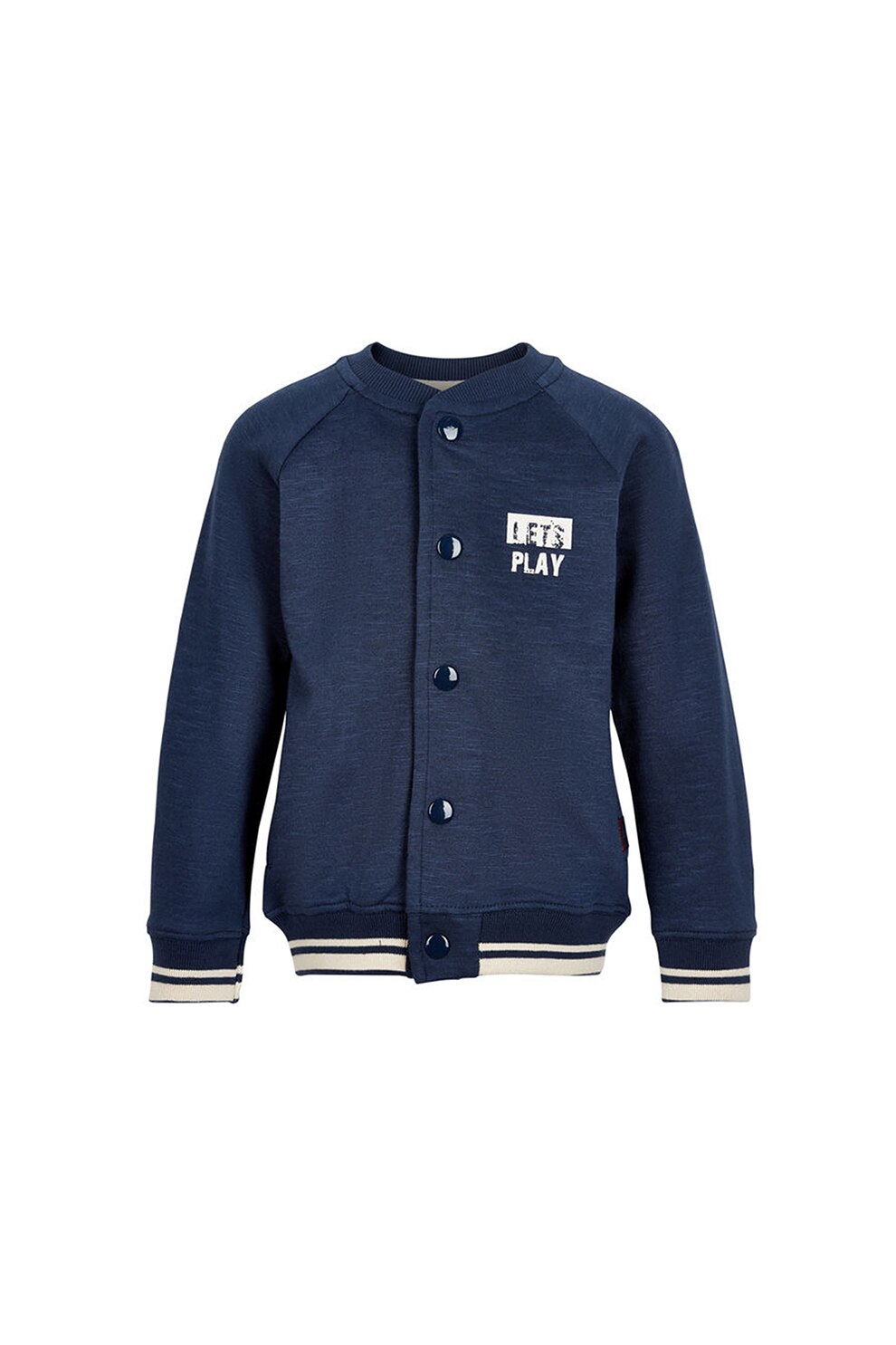 Minymo, Bluza sport cu capse, 80 CM, Bleumarin/Alb prafuit