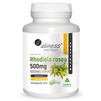 Supliment alimentar Rhodiola rosea 500 mg Aliness, 100 capsule Supliment alimentar Rhodiola rosea 500 mg Aliness, 100 capsule