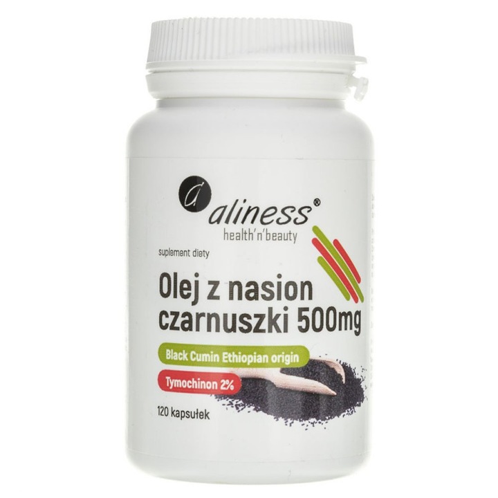 Supliment alimentar Ulei din seminte de chimen negru 2% 500 mg Aliness, 120 capsule
