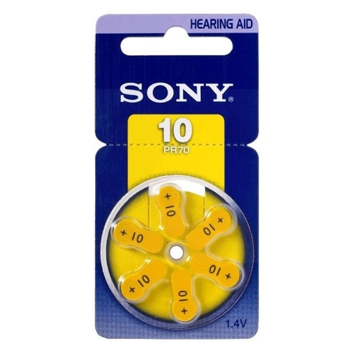 Baterii auditive Zinc-Aer Sony 10, PR70, 6 bucati/set