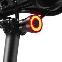 Stop Bicicleta Intelligent, IP65 Rezistent la Apa si Praf, 4 Moduri de Lumina, Senzor Franare, Auto On/Off, COB LED, Aluminiu, Acumulator 400mAh, Incarcare USB, Negru
