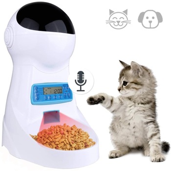 Dispenser Hrana Automat pentru Caini si Pisici, 4 Mese pe Zi, Controlul Portiei, Cronometru Programabil, Inregistrare Voce, Inductie in Infrarosu, Capacitate 3L pentru Hrana Animale de Companie, Alimentare Dubla, Alb Dispenser Hrana Automat pentru Caini si Pisici, 4 Mese pe Zi, Controlul Portiei, Cronometru Programabil, Inregistrare Voce, Inductie in Infrarosu, Capacitate 3L pentru Hrana Animale de Companie, Alimentare Dubla, Alb