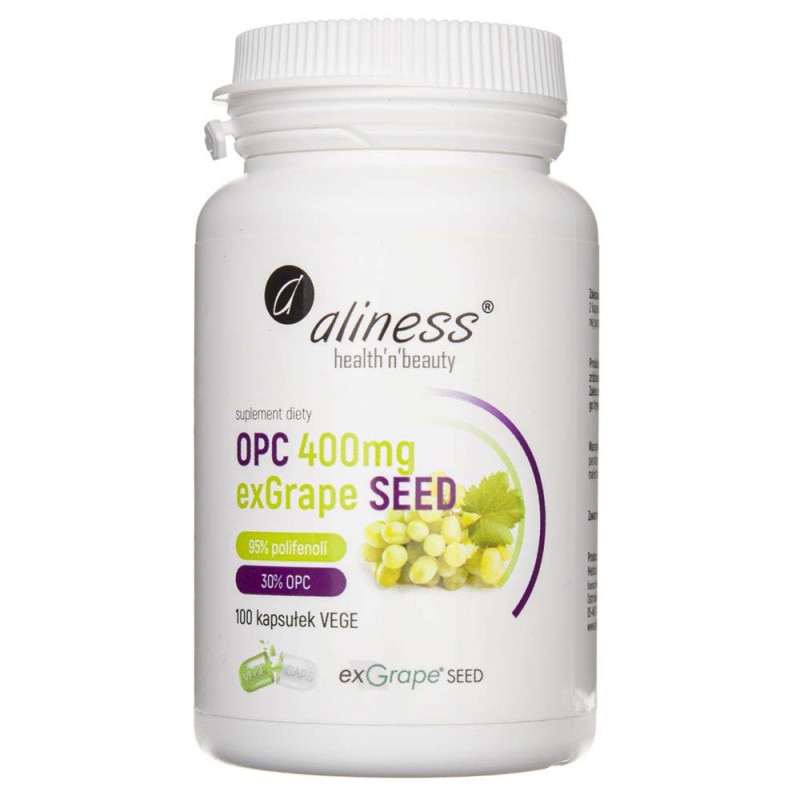 Supliment alimentar exGrape SEED® extract de seminte de struguri 400 mg Aliness, 100 capsule